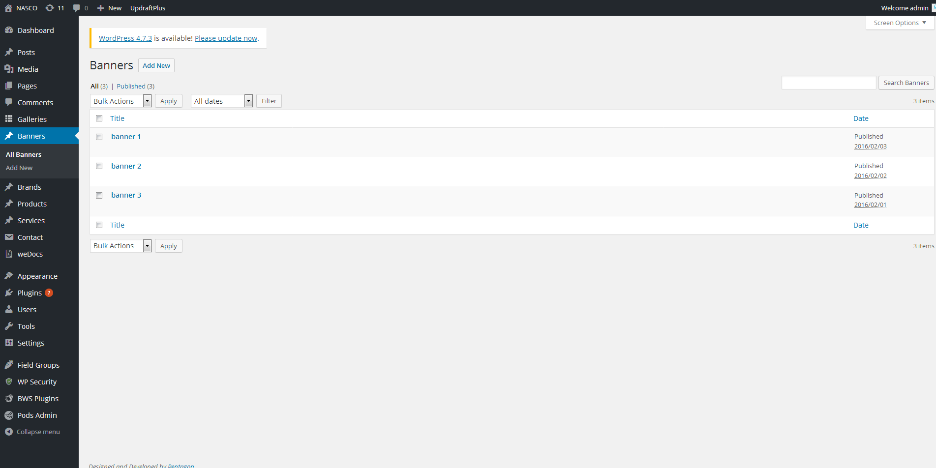 Banners ‹ NASCO — WordPress