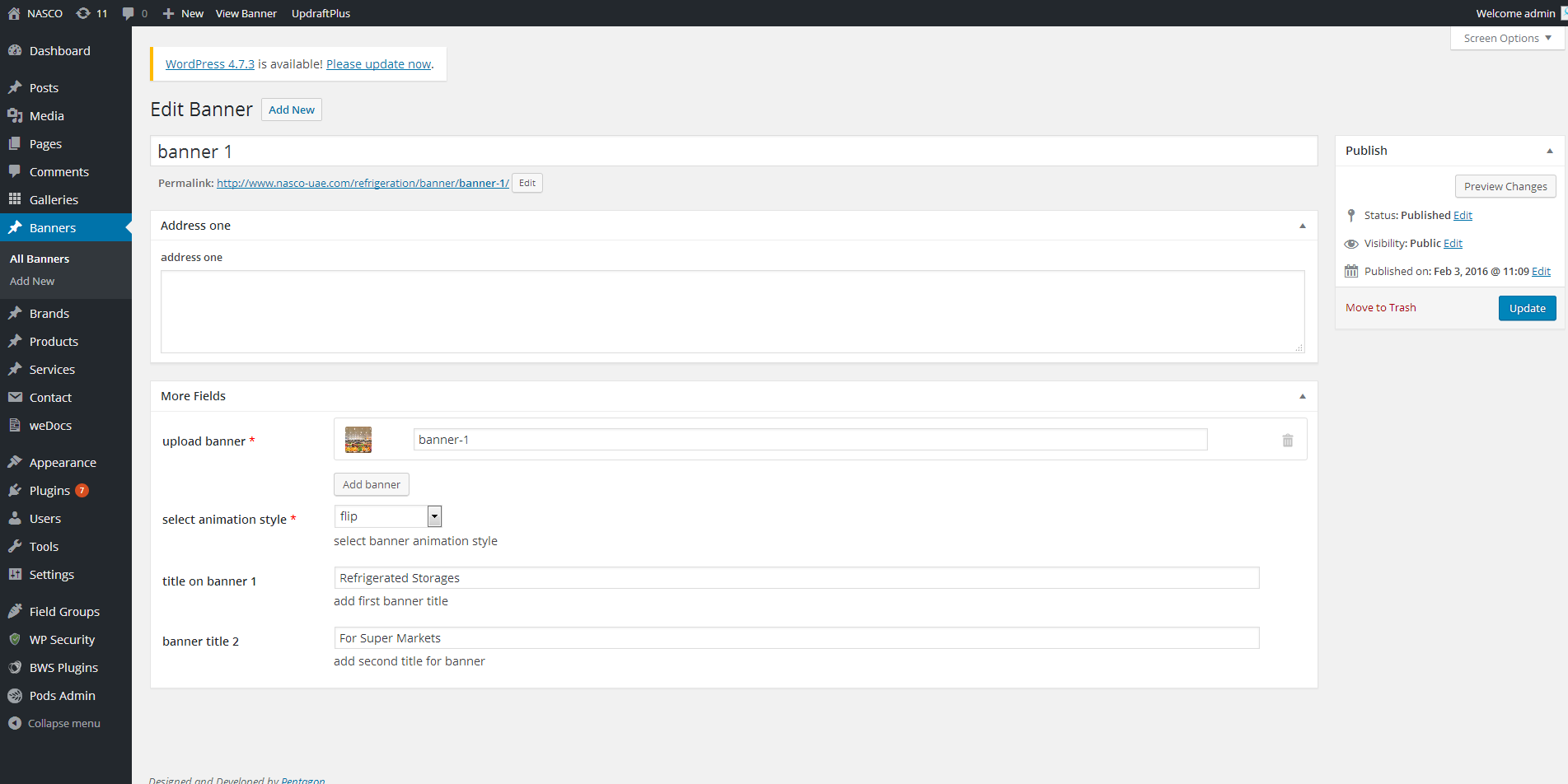 Edit Banner ‹ NASCO — WordPress