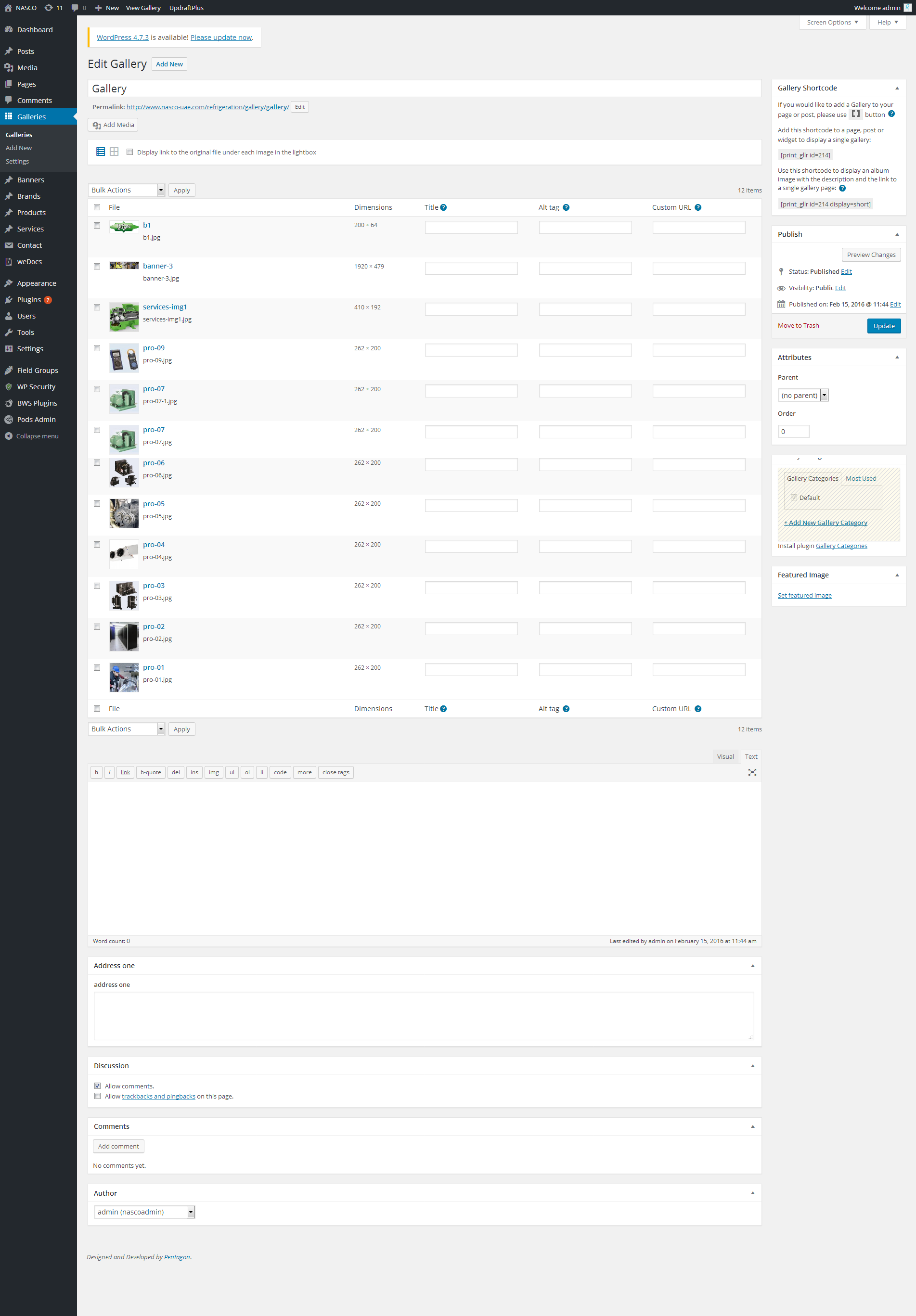 Edit Gallery ‹ NASCO — WordPress